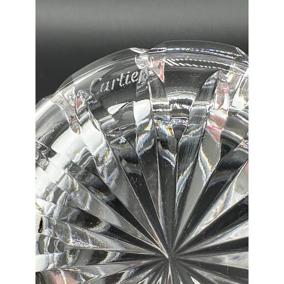 Vintage Cartier Signed Crystal Mini Biscuit Jar Lidded Late 20th Cent. 4.5 " - Picture 7 of 9